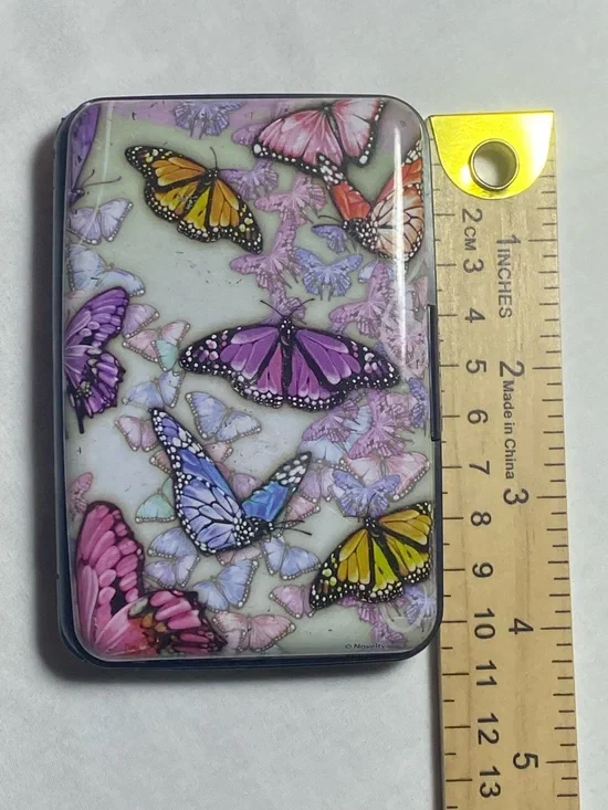 Butterfly Card Holder Wallet Organizer Accordion Case Floral Multicolor - Picture 6 of 9